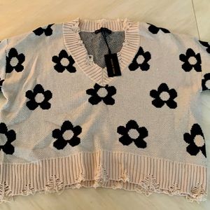 Daisy printed beige sweater size S